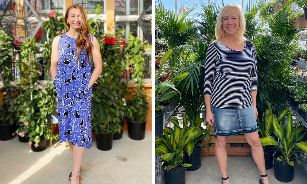 summer fashion floral print dress denim skirt