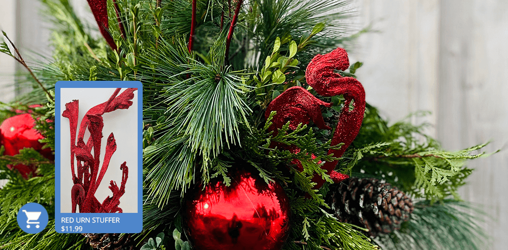 red urn stuffer royal city nursery Christmas