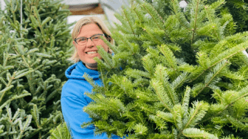 Tanya Olsen with Live Christmas Tree