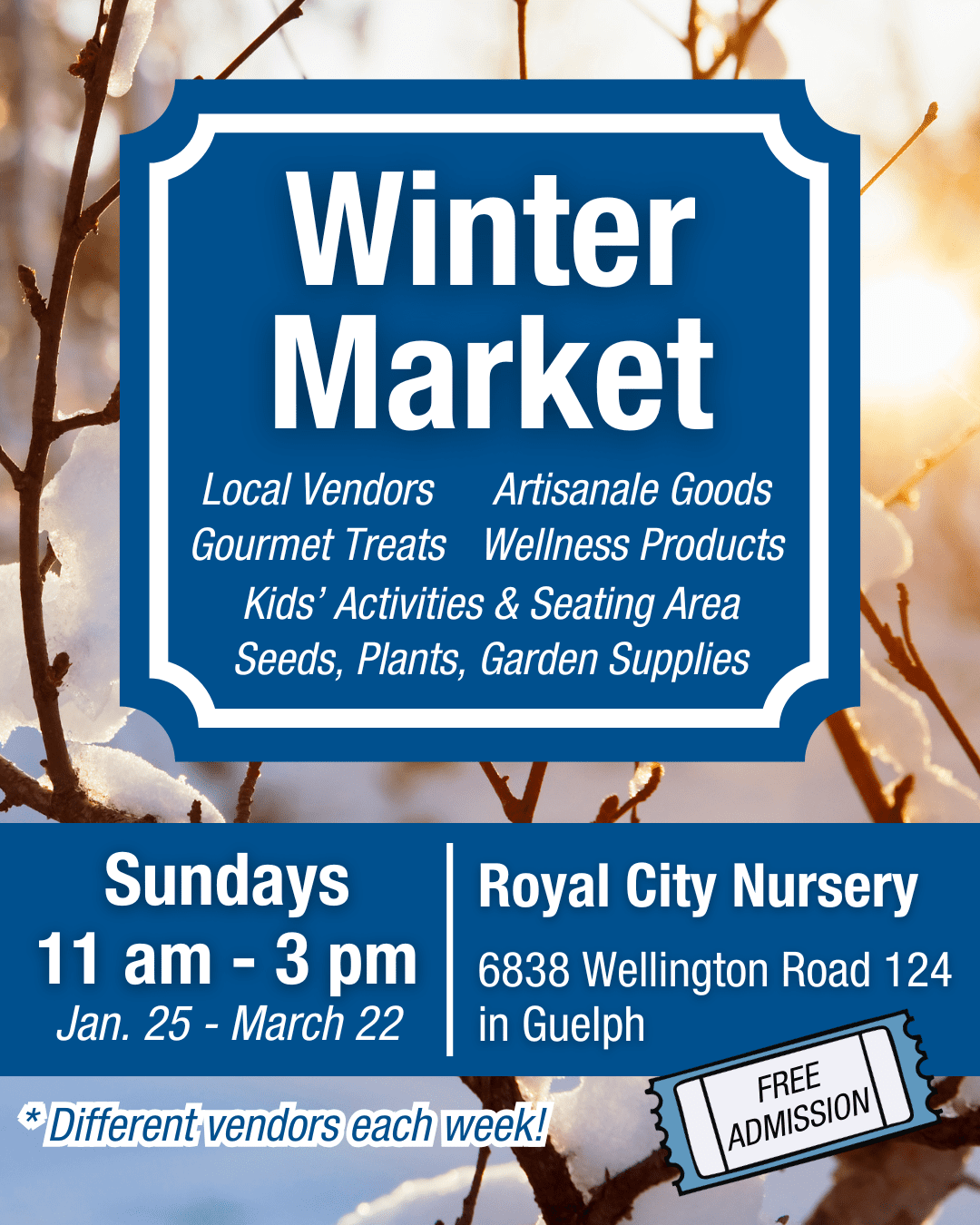 Winter Markets with local vendors in Guelph