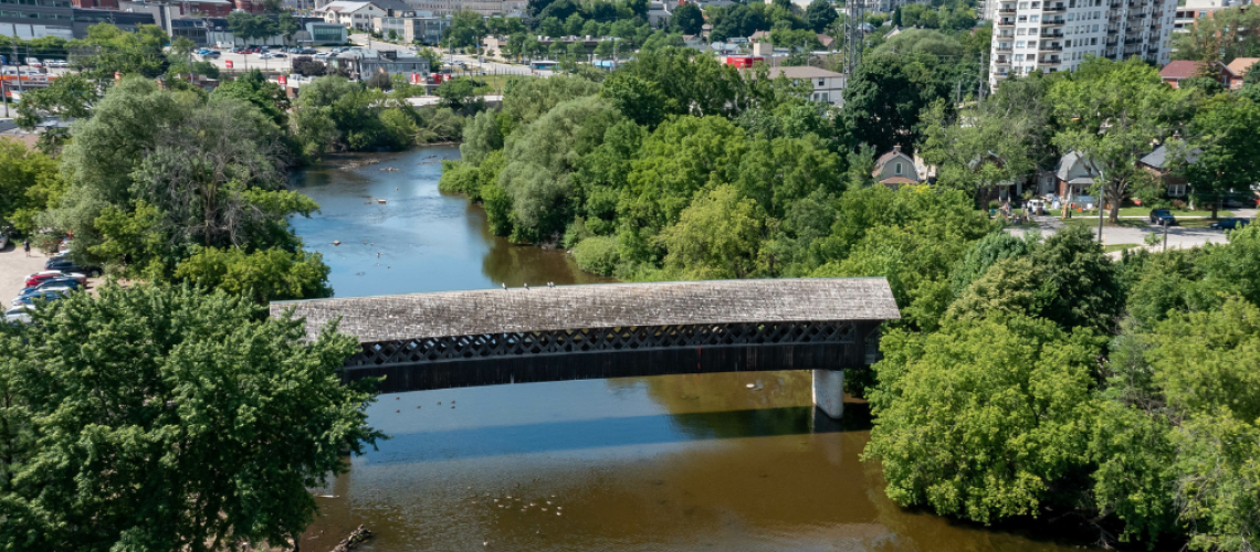 Royal City Nursery-Guelph-Ontario-Gardening in July-Guelph Bridge in summer
